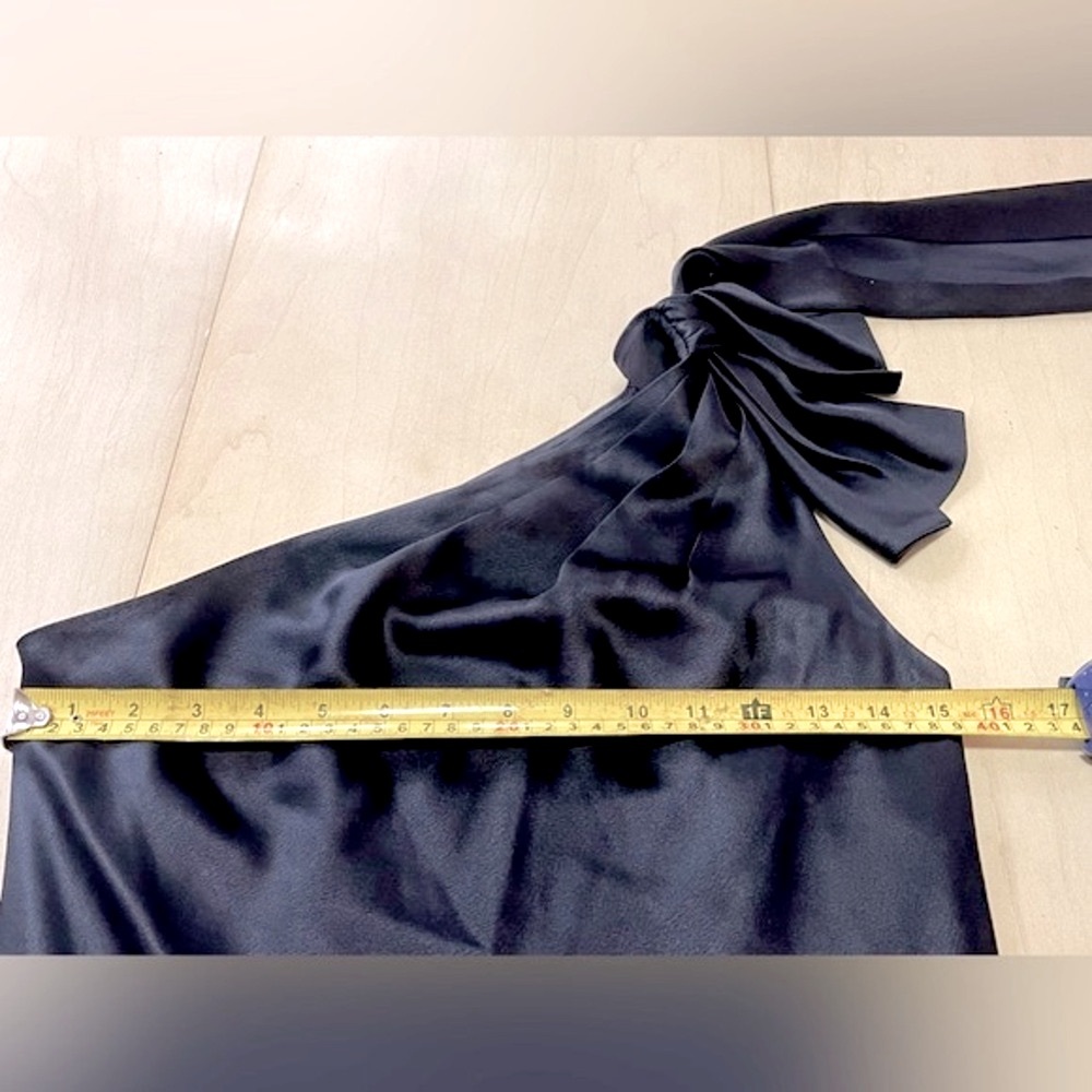 Ann Taylor Black One Shoulder Silk Dress - Picture 6 of 9